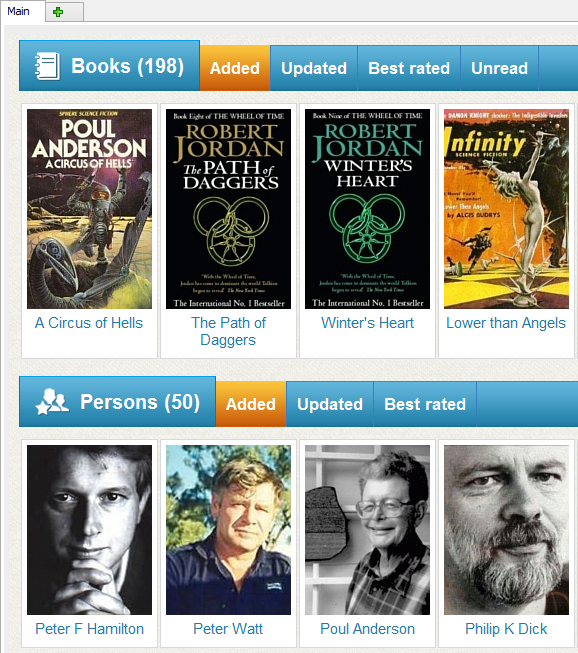 Home page of Booknizer