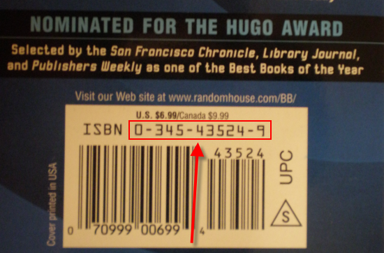 ISBN of a book