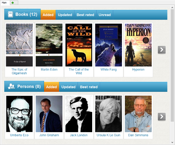 Homepage of Booknizer