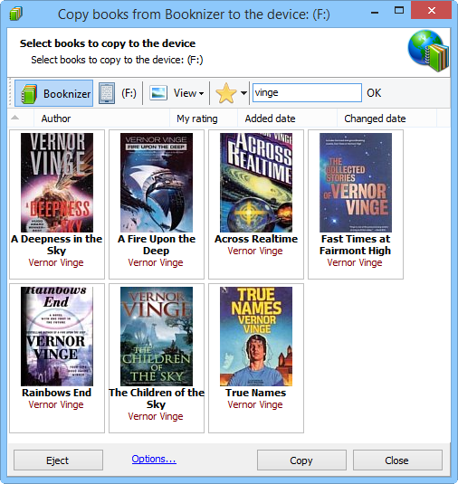Copying e-books to a reader device