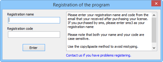 Enter your registration data