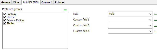 The custom fields tab