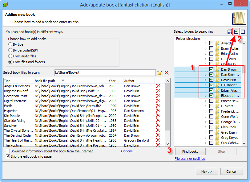 Select highlighted files and folders