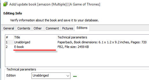 Edition titles