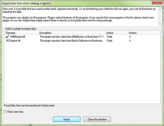 Import information about your library from other programs